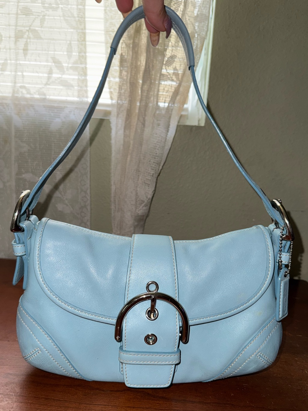 Coach Vintage Baby Blue Mini Soho Shoulder Bag